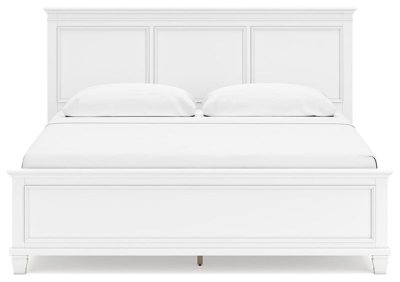 Fortman White King Panel Bed, Dresser and 2 Nightstands - B680B15