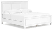 Fortman White King Panel Bed, Dresser and 2 Nightstands - B680B15