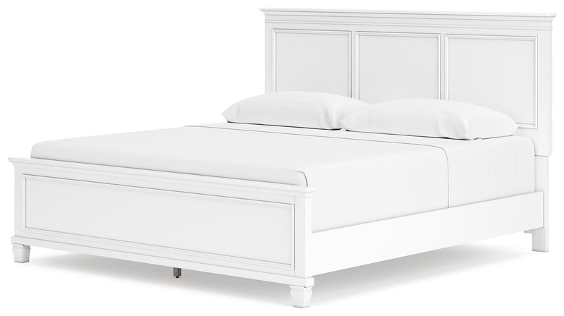 Fortman White King Panel Bed, Dresser and 2 Nightstands - B680B15