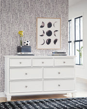 Fortman White King Panel Bed, Dresser and 2 Nightstands - B680B15