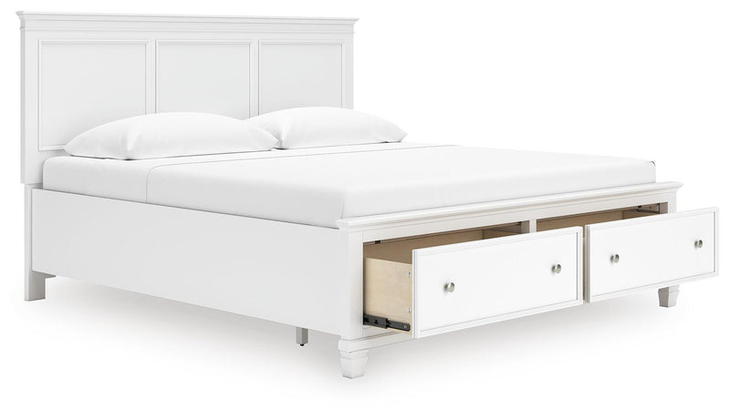 Fortman White King Panel Storage Bed - B680B22