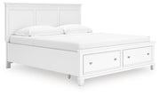 Fortman White King Panel Storage Bed - B680B22
