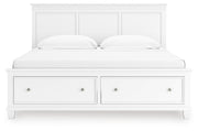 Fortman White King Panel Storage Bed - B680B22
