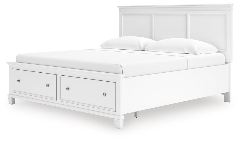 Fortman White King Panel Storage Bed - B680B22