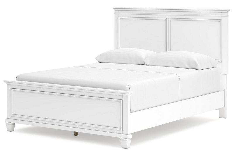 Fortman White Queen Panel Bed - Gate FurnitureQueen Bed