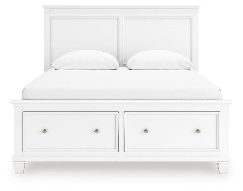 Fortman White Queen Panel Storage Bed - B680B20