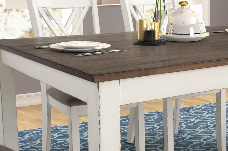 Fortress 7-piece Rectangular Dining Set Vintage Vanilla - 190721