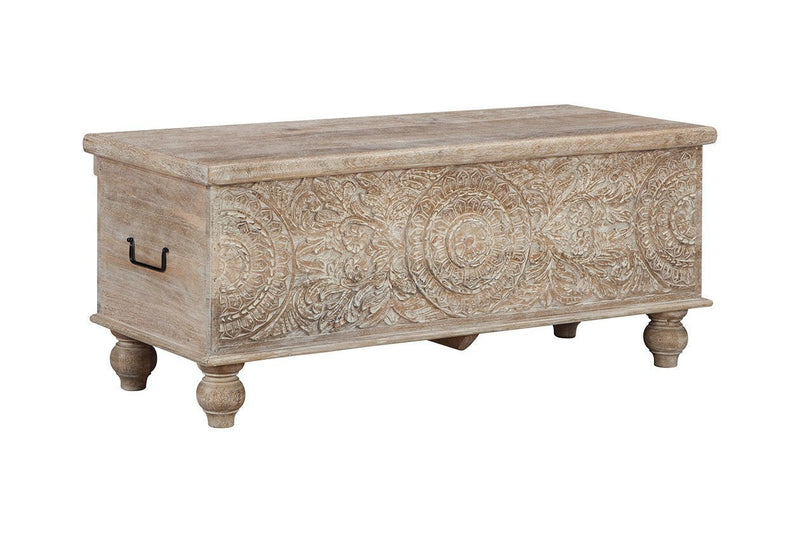 Fossil Ridge Beige Storage Bench - Gate FurnitureAccent Bench