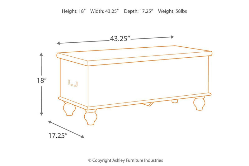 Fossil Ridge Beige Storage Bench - Gate FurnitureAccent Bench