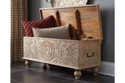 Fossil Ridge Beige Storage Bench - Gate FurnitureAccent Bench