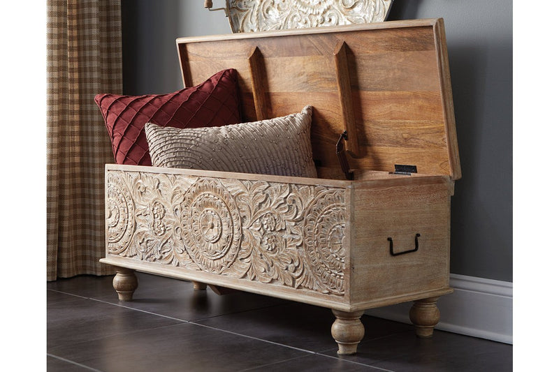 Fossil Ridge Beige Storage Bench - Gate FurnitureAccent Bench