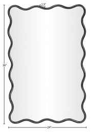 Foundry 24" W x 36" H Iron Frame Mirror in Black - 66007Black-M