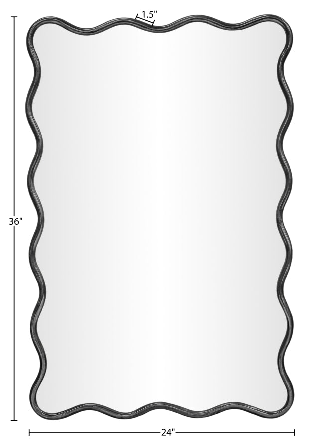 Foundry 24" W x 36" H Iron Frame Mirror in Black - 66007Black-M