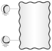 Foundry 24" W x 36" H Iron Frame Mirror in Black - 66007Black-M
