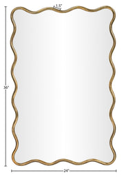 Foundry 24" W x 36" H Iron Frame Mirror in Gold - 66007Gold-M