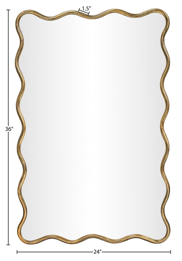 Foundry 24" W x 36" H Iron Frame Mirror in Gold - 66007Gold-M