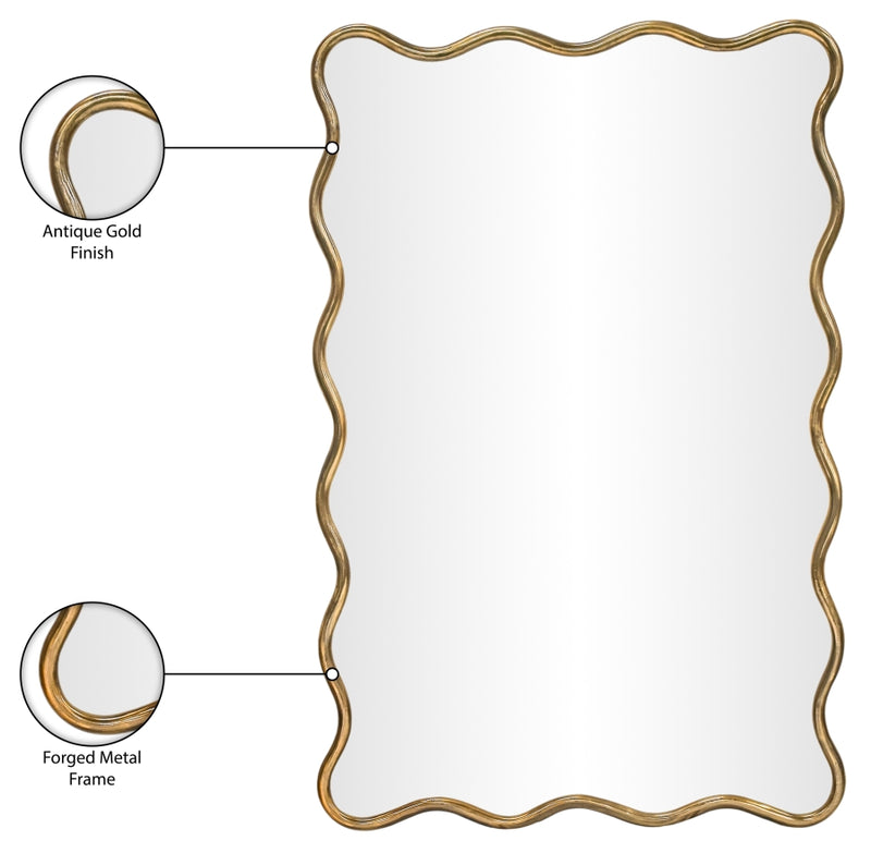 Foundry 24" W x 36" H Iron Frame Mirror in Gold - 66007Gold-M