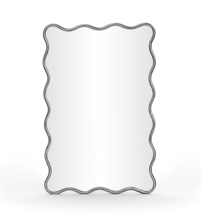 Foundry 24" W x 36" H Iron Frame Mirror in Silver - 66007Silver-M