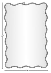 Foundry 24" W x 36" H Iron Frame Mirror in Silver - 66007Silver-M