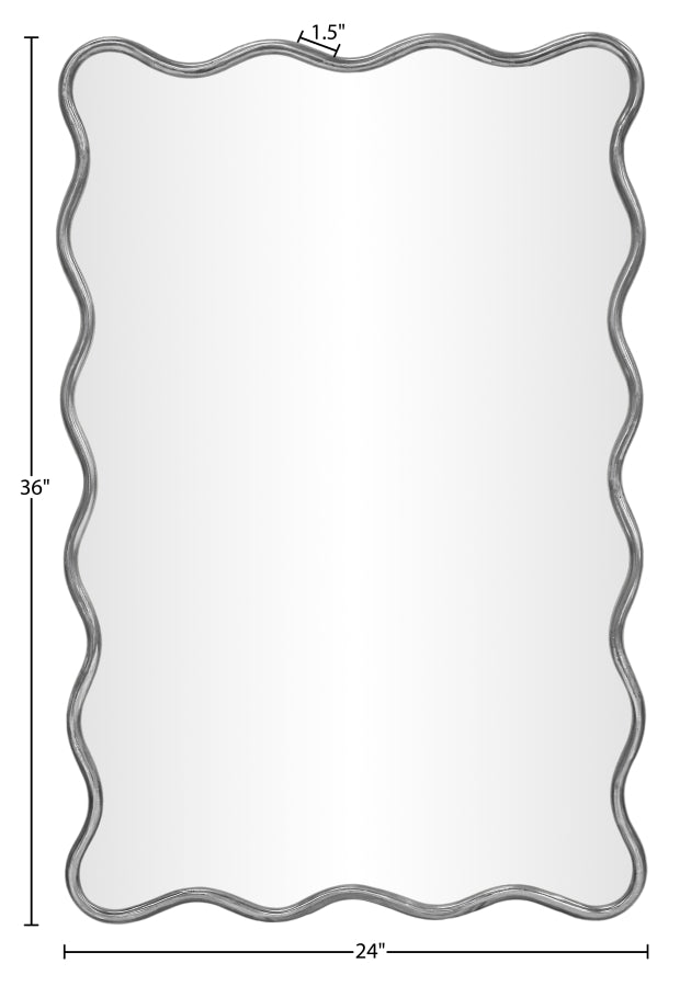 Foundry 24" W x 36" H Iron Frame Mirror in Silver - 66007Silver-M
