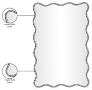 Foundry 24" W x 36" H Iron Frame Mirror in Silver - 66007Silver-M