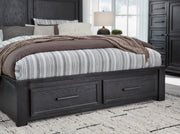 Foyland Black/Brown Footboard Storage Platform Bedroom Set - Gate FurnitureBedroom Set
