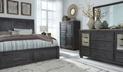 Foyland Black/Brown Footboard Storage Platform Bedroom Set - Gate FurnitureBedroom Set