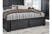 Foyland Black/Brown King Panel Storage Bed - Gate FurnitureKing Bed