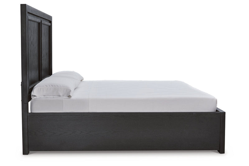 Foyland Black/Brown Queen Panel Storage Bed - Gate FurnitureQueen Bed