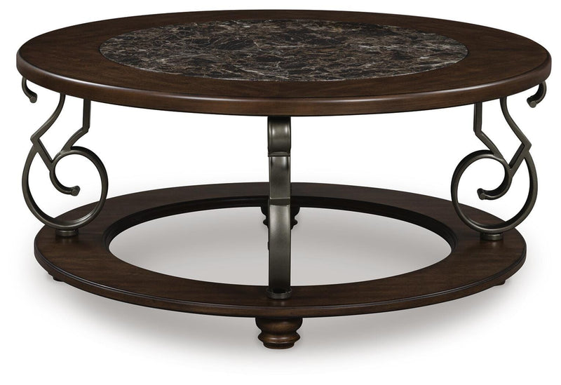 Frallyn Dark Brown Coffee Table - T623-8