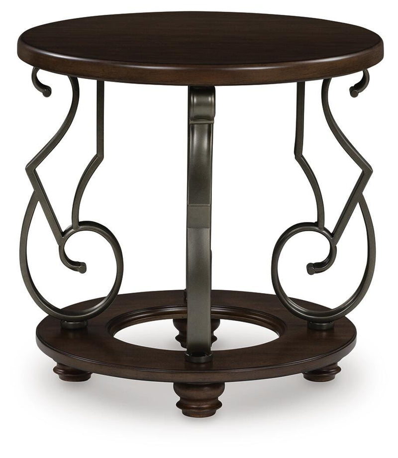 Frallyn Dark Brown End Table - T623-6