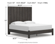 Fraluna Charcoal King Panel Bed - PCB3370B8