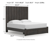 Fraluna Charcoal King Panel Storage Bed - PCB3370B9