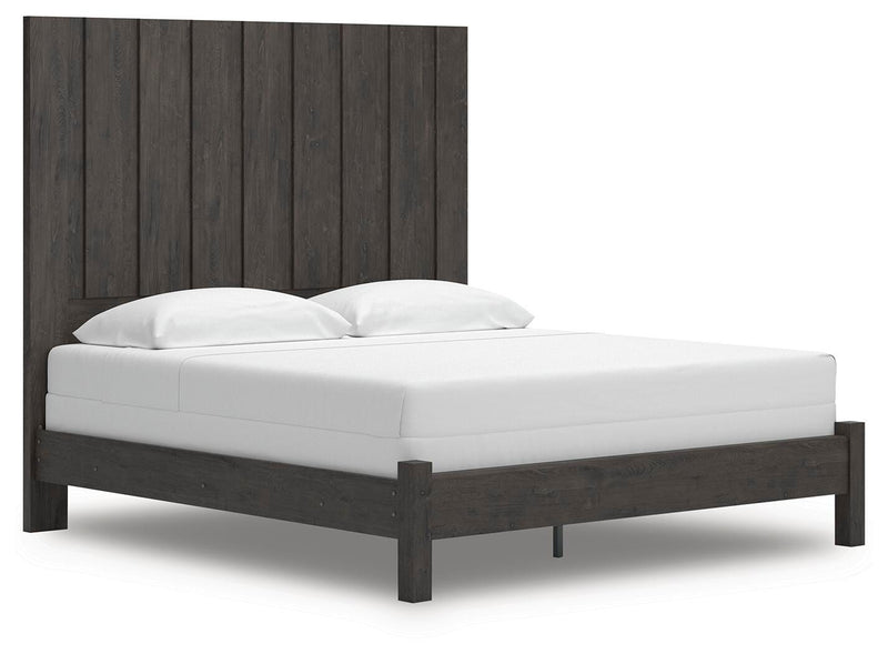 Fraluna King Panel Bed and Dresser in Charcoal - PKG021668