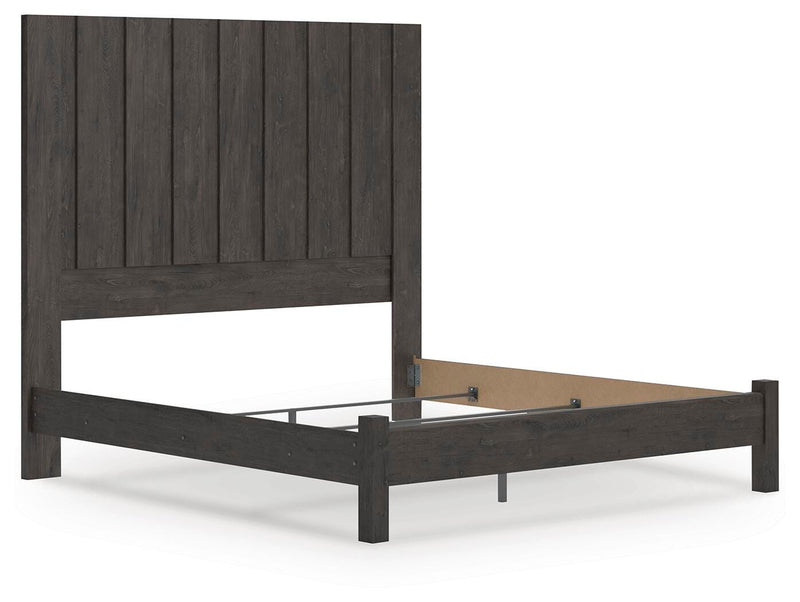 Fraluna King Panel Bed and Dresser in Charcoal - PKG021668
