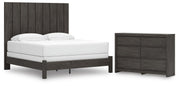 Fraluna King Panel Bed and Dresser in Charcoal - PKG021668