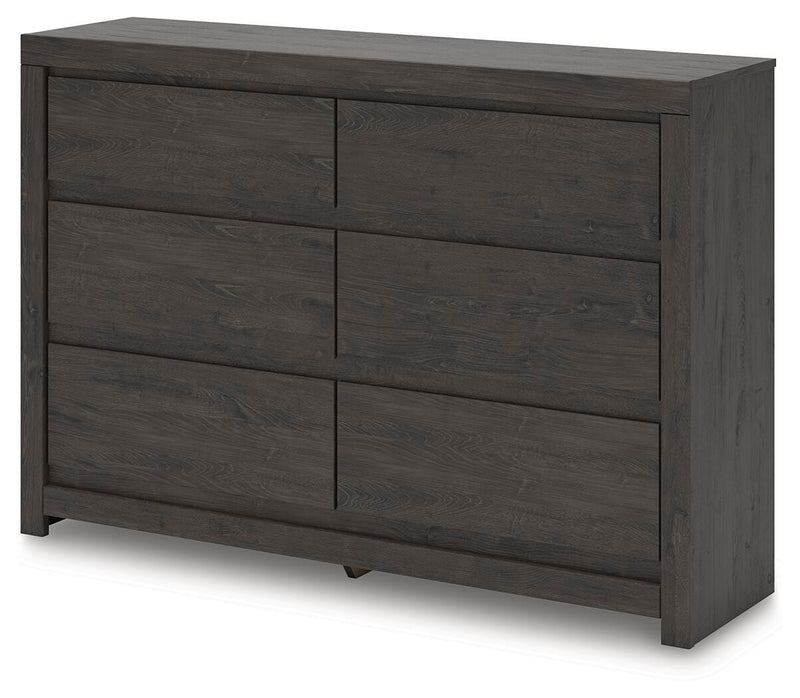 Fraluna King Panel Bed and Dresser in Charcoal - PKG021668
