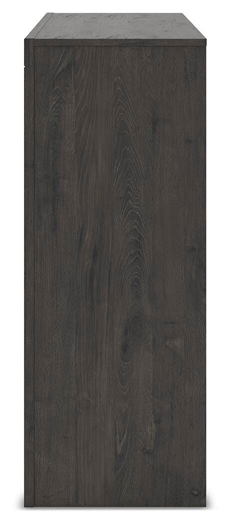 Fraluna King Panel Storage Bed and Dresser in Charcoal - PKG021684