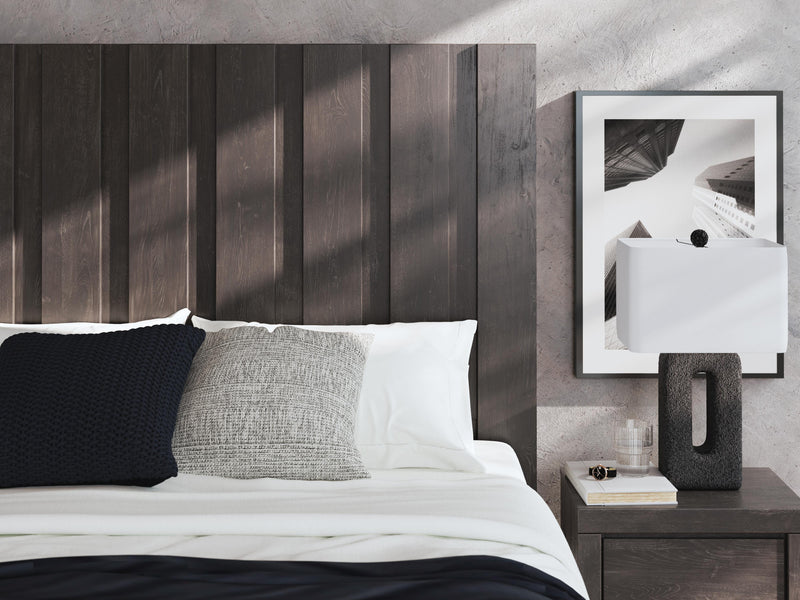 Fraluna King Panel Storage Bed, Dresser and Nightstand in Charcoal - PKG021685