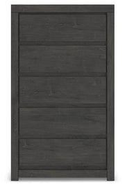 Fraluna King Panel Storage Bed, Dresser, Mirror and Chest in Charcoal - PKG021682