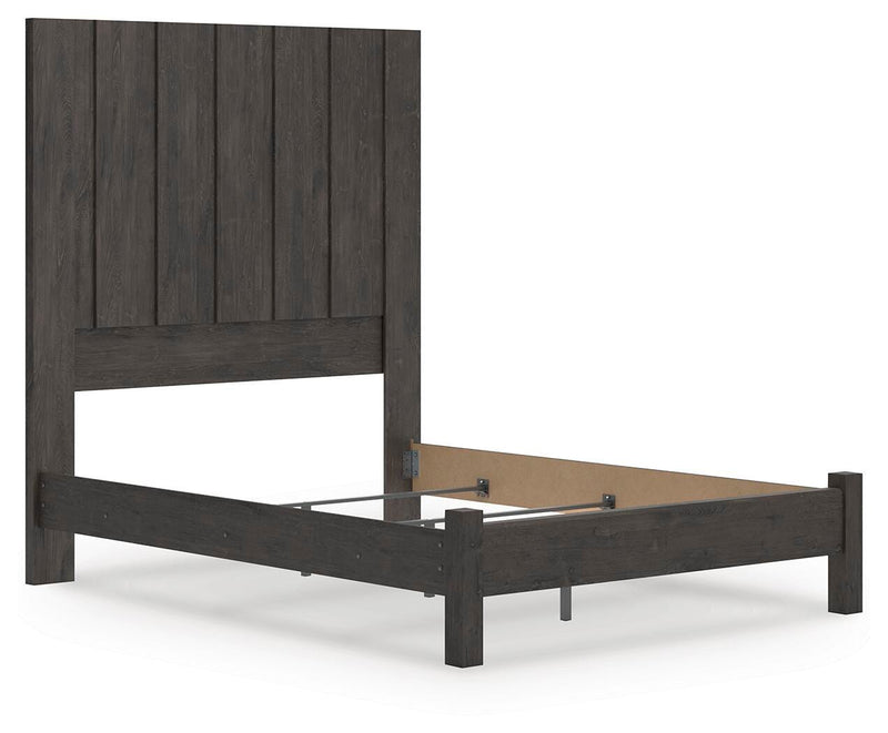 Fraluna Queen Panel Bed and Dresser in Charcoal - PKG021660
