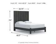 Fraluna Queen Panel Bed, Dresser and Mirror in Charcoal - PKG021654