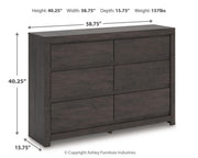Fraluna Queen Panel Storage Bed and Dresser in Charcoal - PKG021676