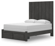 Fraluna Queen Panel Storage Bed and Dresser in Charcoal - PKG021676