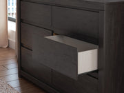 Fraluna Queen Panel Storage Bed and Dresser in Charcoal - PKG021676