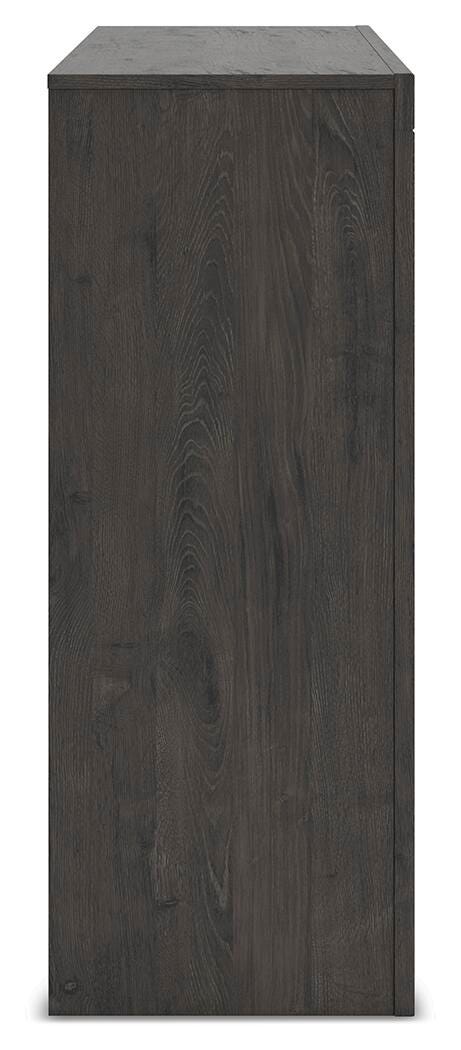 Fraluna Queen Panel Storage Bed and Dresser in Charcoal - PKG021676