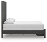Fraluna Queen Panel Storage Bed, Dresser and Mirror in Charcoal - PKG021670