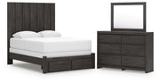 Fraluna Queen Panel Storage Bed, Dresser and Mirror - PCB3370B5