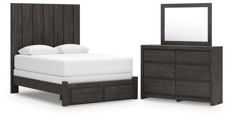 Fraluna Queen Panel Storage Bed, Dresser and Mirror - PCB3370B5