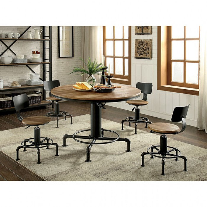 Fran Sand Black/Light Oak Dining Table - CM3373RT-TABLE